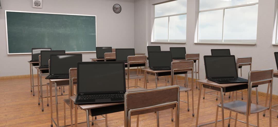 Classroom with laptops