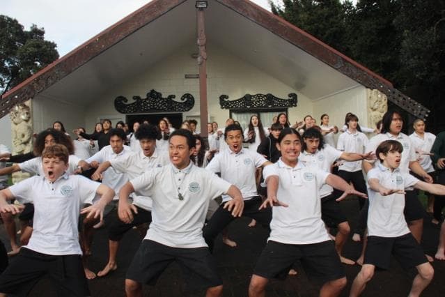Students performing the haka